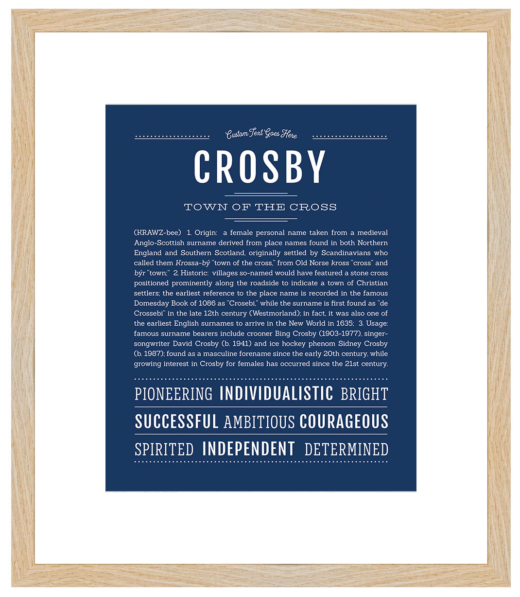 Crosby (female) | Name Art Print