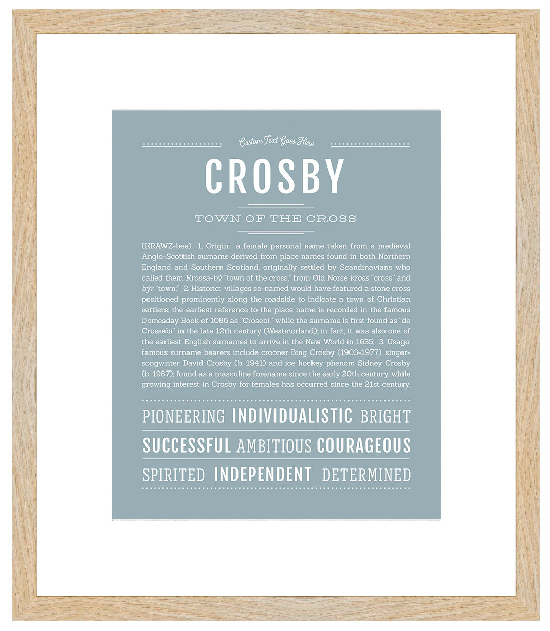 Crosby (female) | Name Art Print