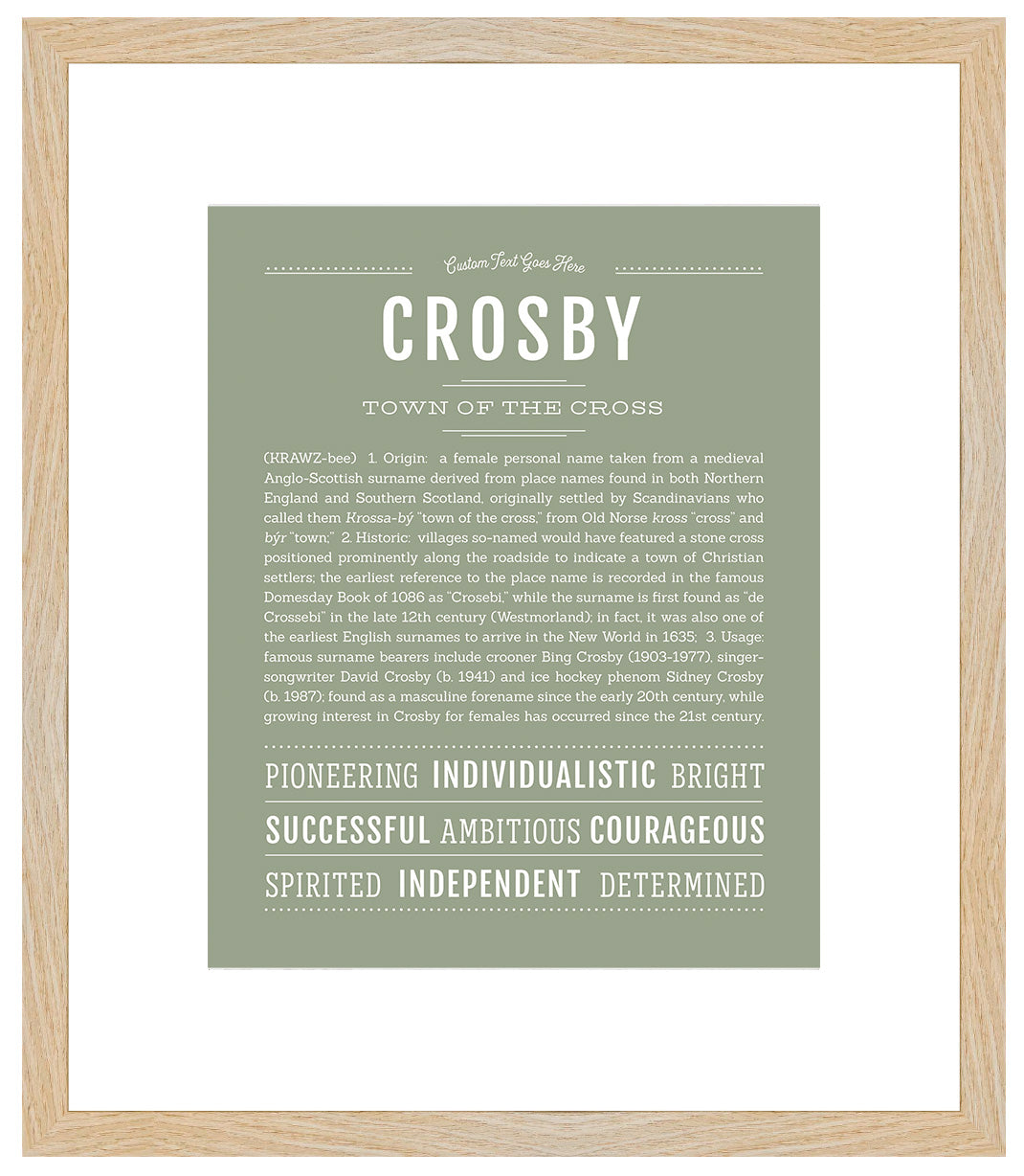 Crosby (female) | Name Art Print