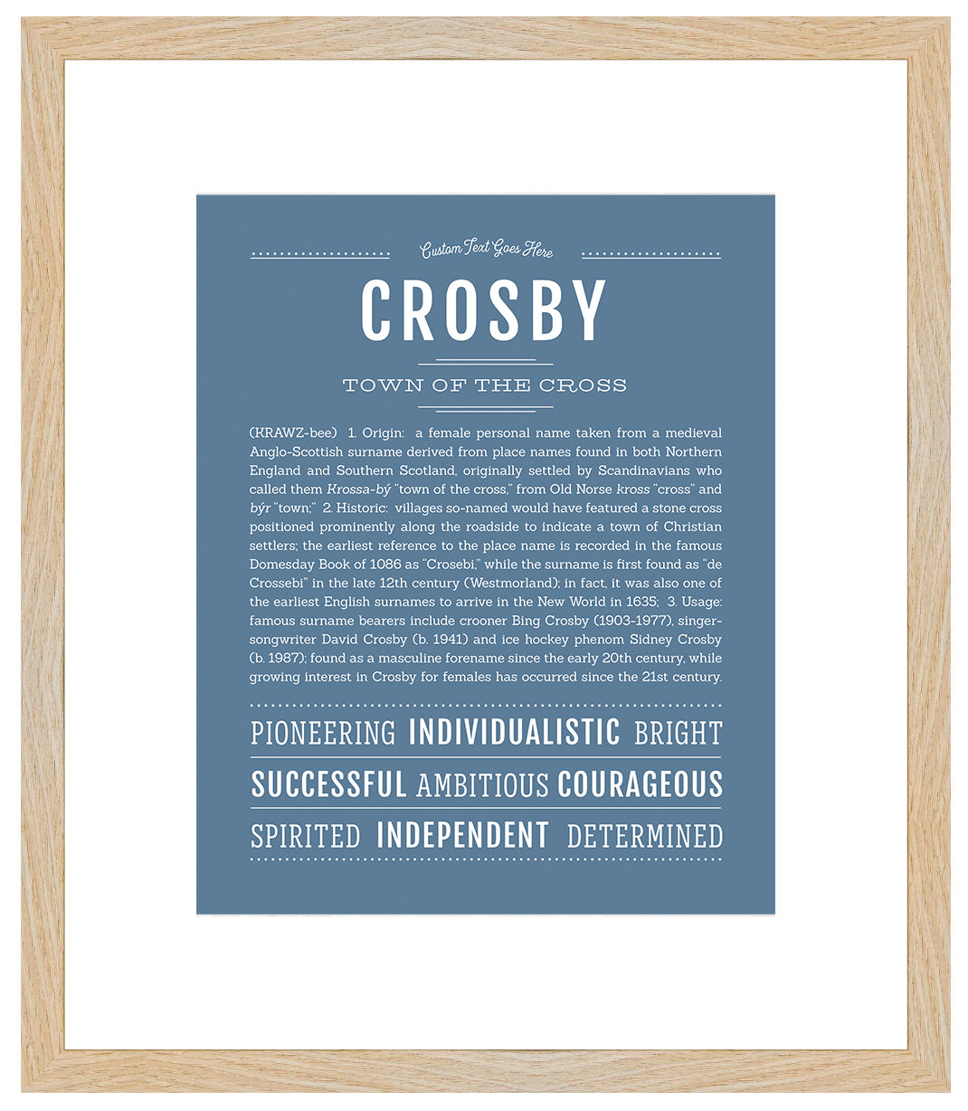 Crosby (female) | Name Art Print