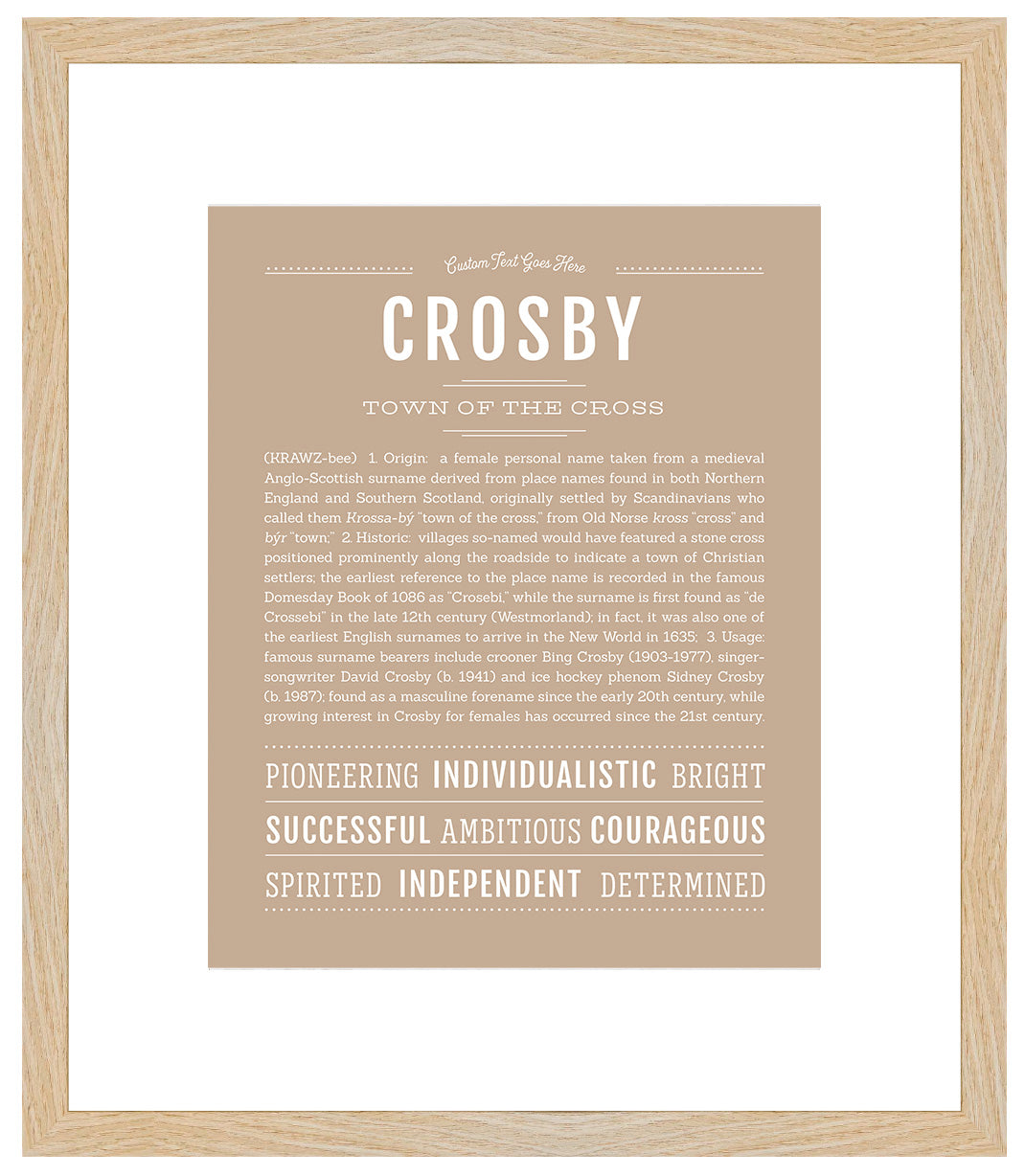 Crosby (female) | Name Art Print