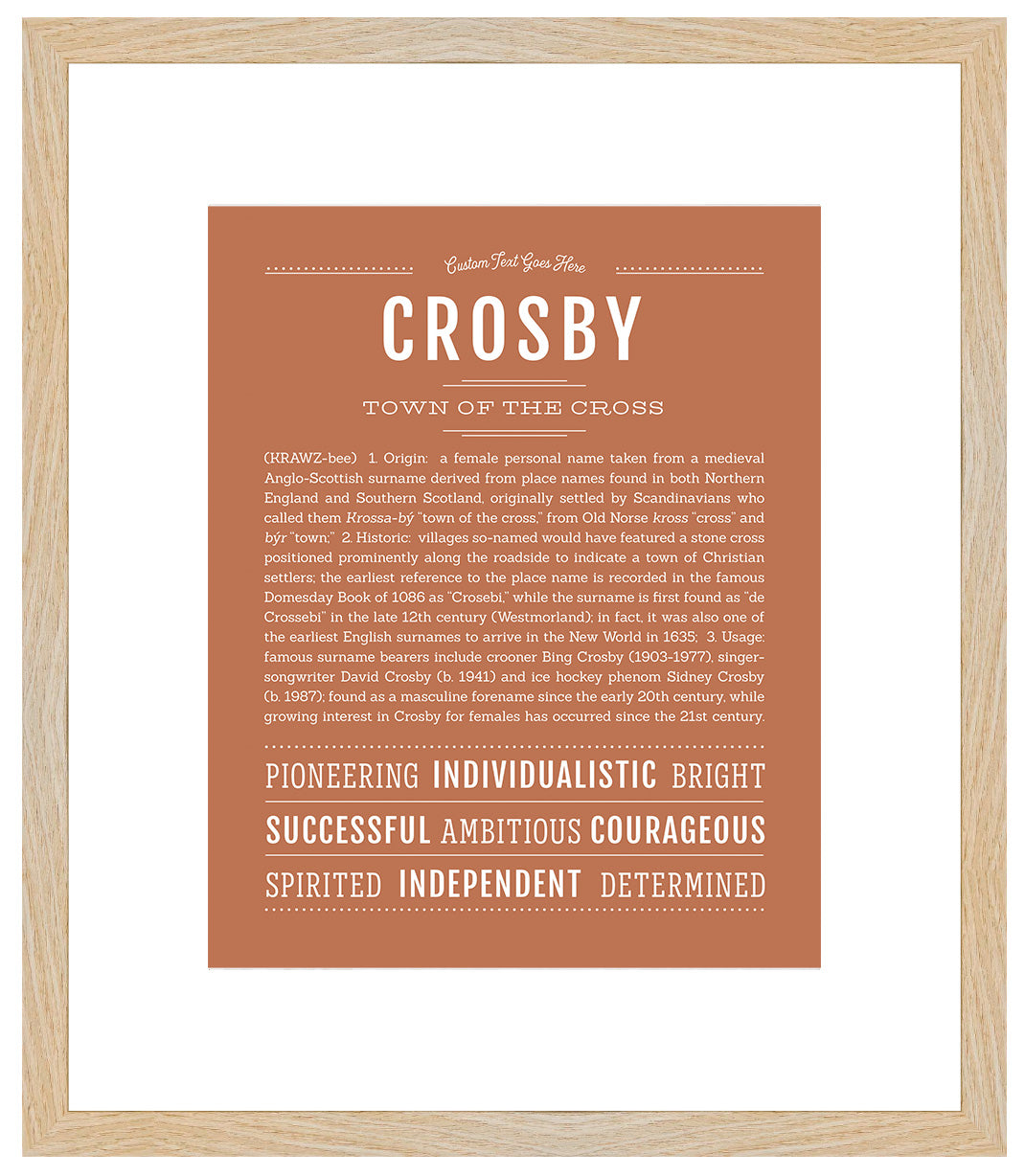 Crosby (female) | Name Art Print