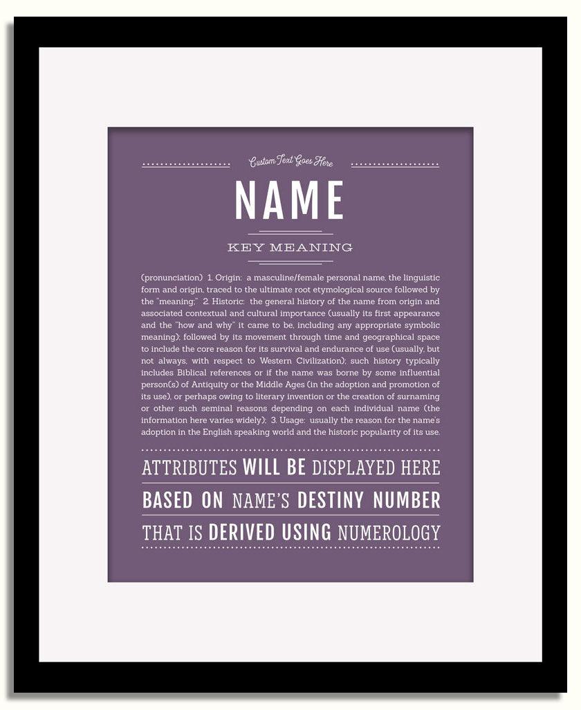 Frame Options | Deep Purple | Black Frame, Matted