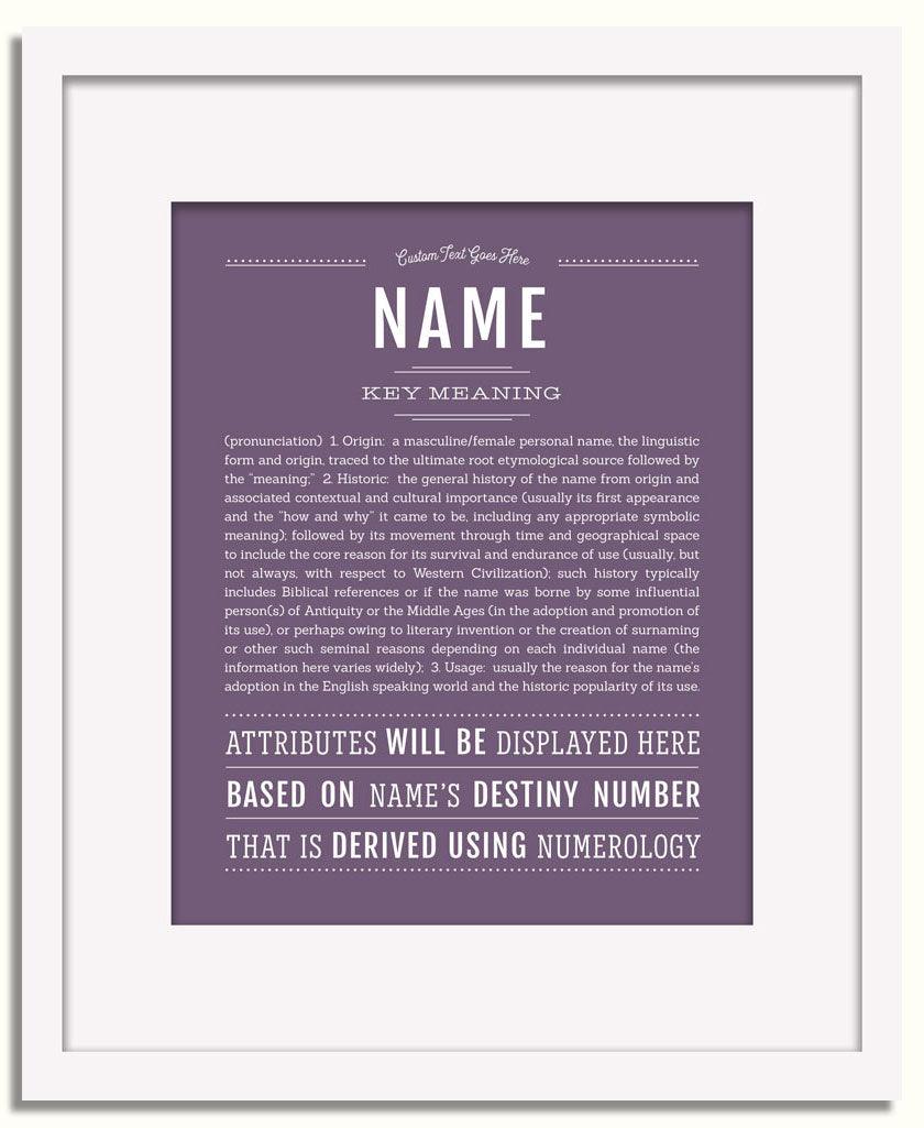 Frame Options | Deep Purple | White Frame, Matted