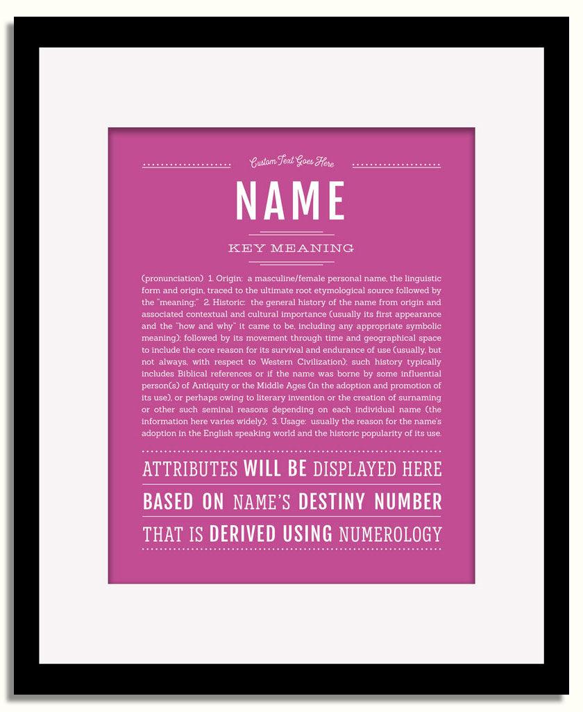 Frame Options | Dark Pink | Black Frame, Matted