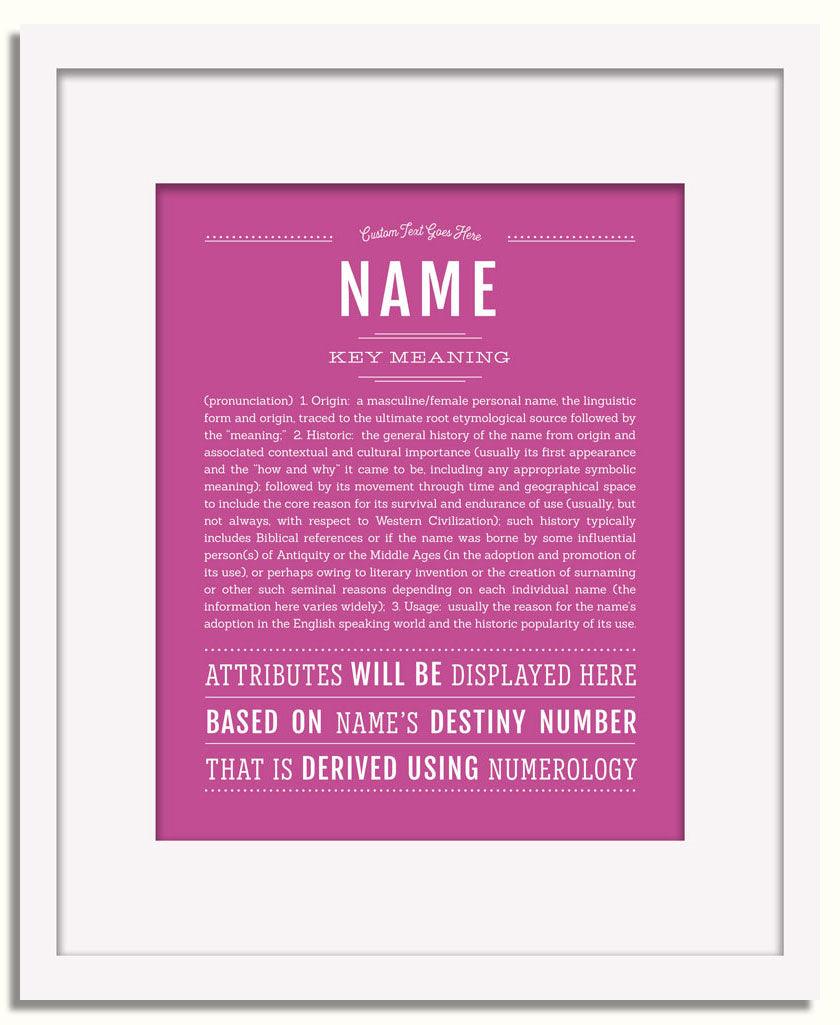 Frame Options | Dark Pink | White Frame, Matted