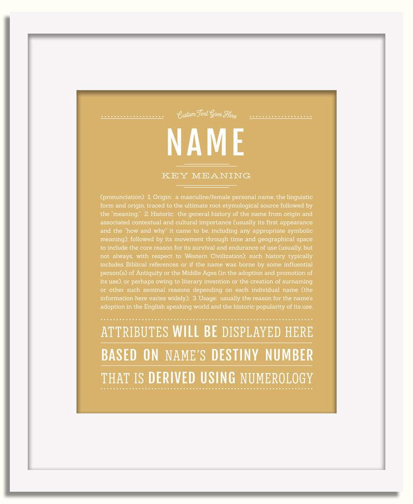 Frame Options | Matte Gold | White Frame, Matted