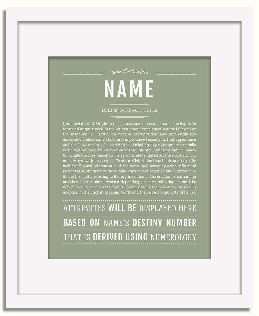 Frame Options | Sage | White Frame, Matted