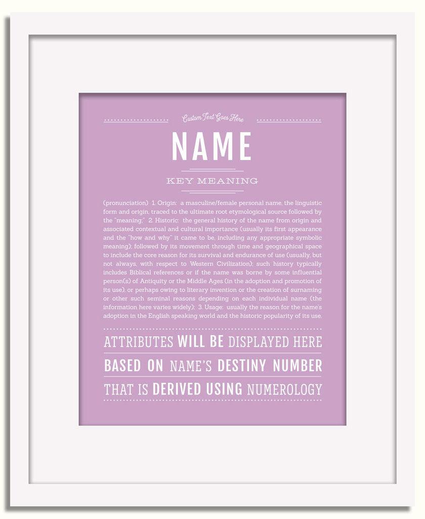 Frame Options | Lilac | White Frame, Matted