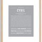 Cyril | Name Art Print