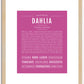 Dahlia | Name Art Print