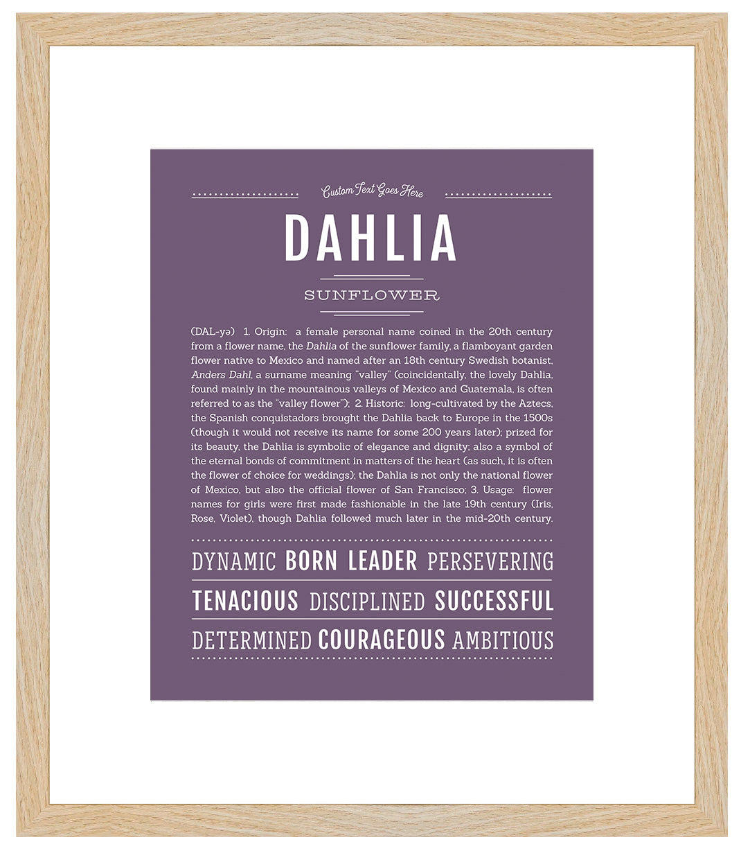 Dahlia | Name Art Print