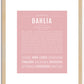 Dahlia | Name Art Print