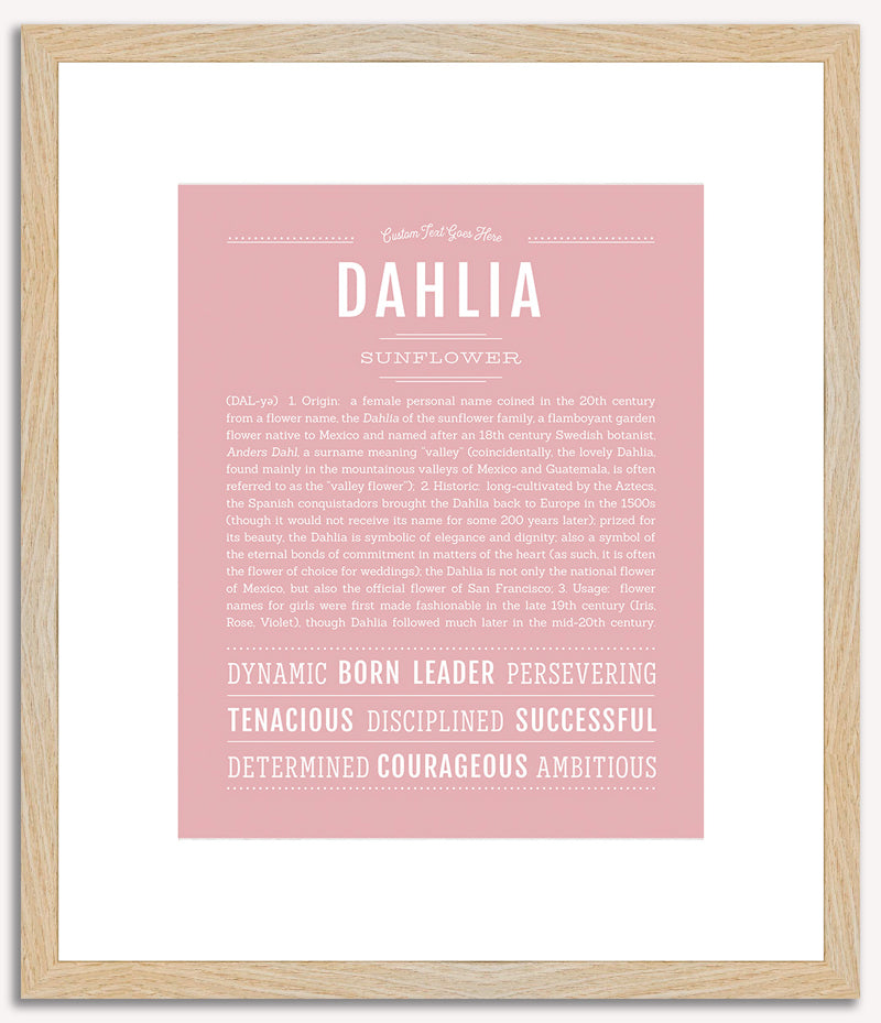 Dahlia | Name Art Print