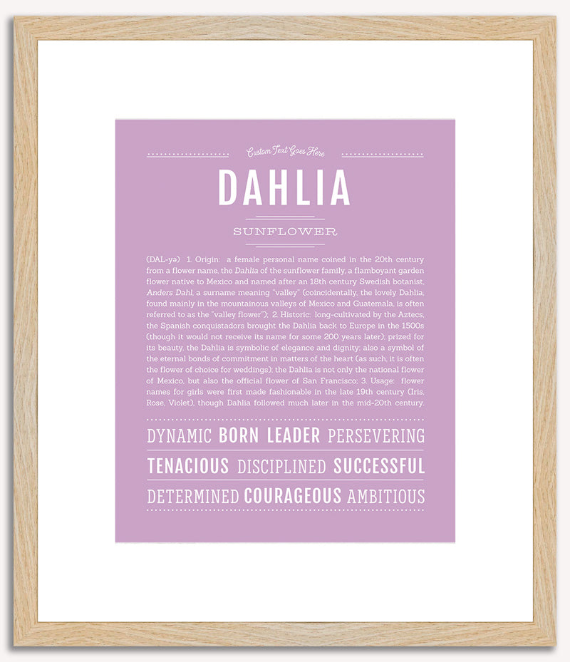 Dahlia | Name Art Print