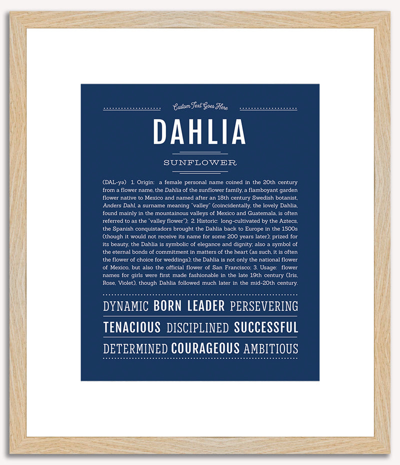 Dahlia | Name Art Print