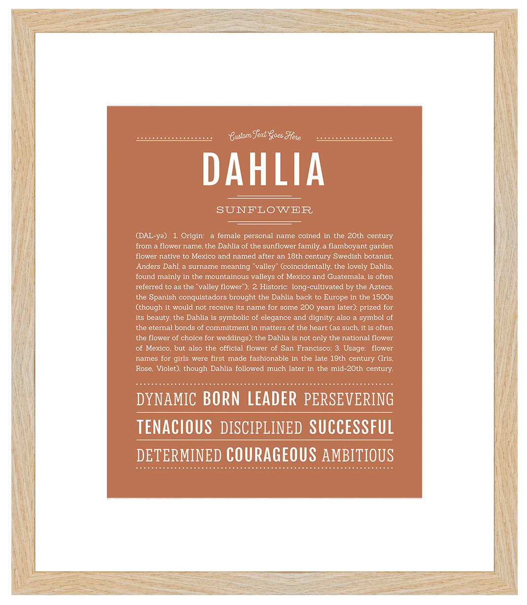 Dahlia | Name Art Print