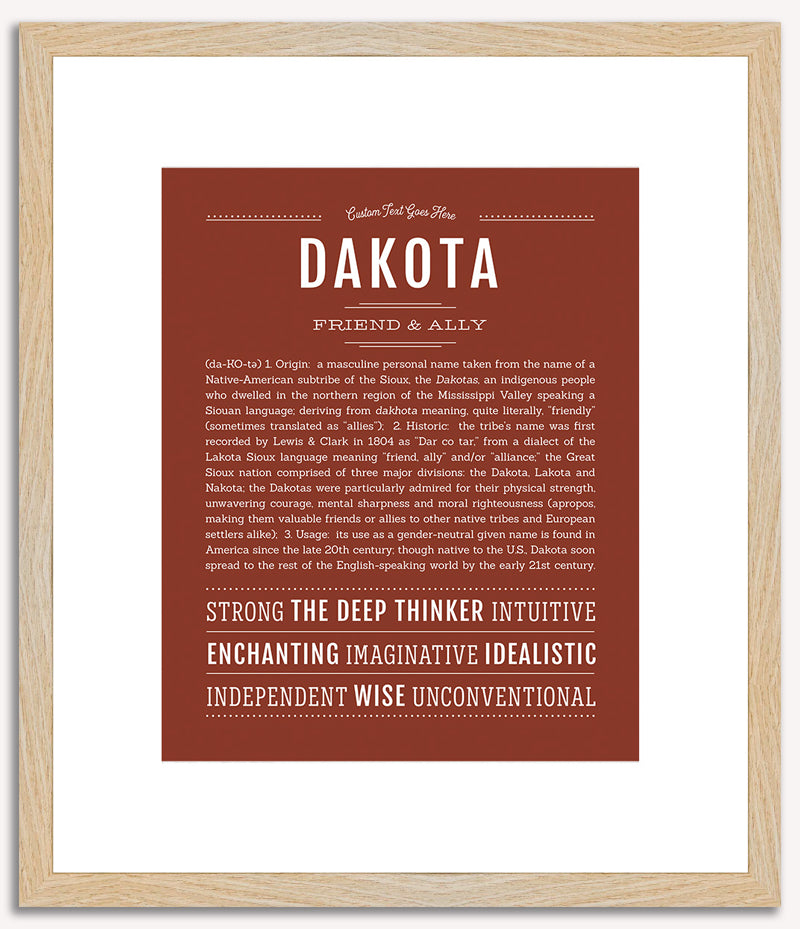 Dakota (male) | Name Art Print