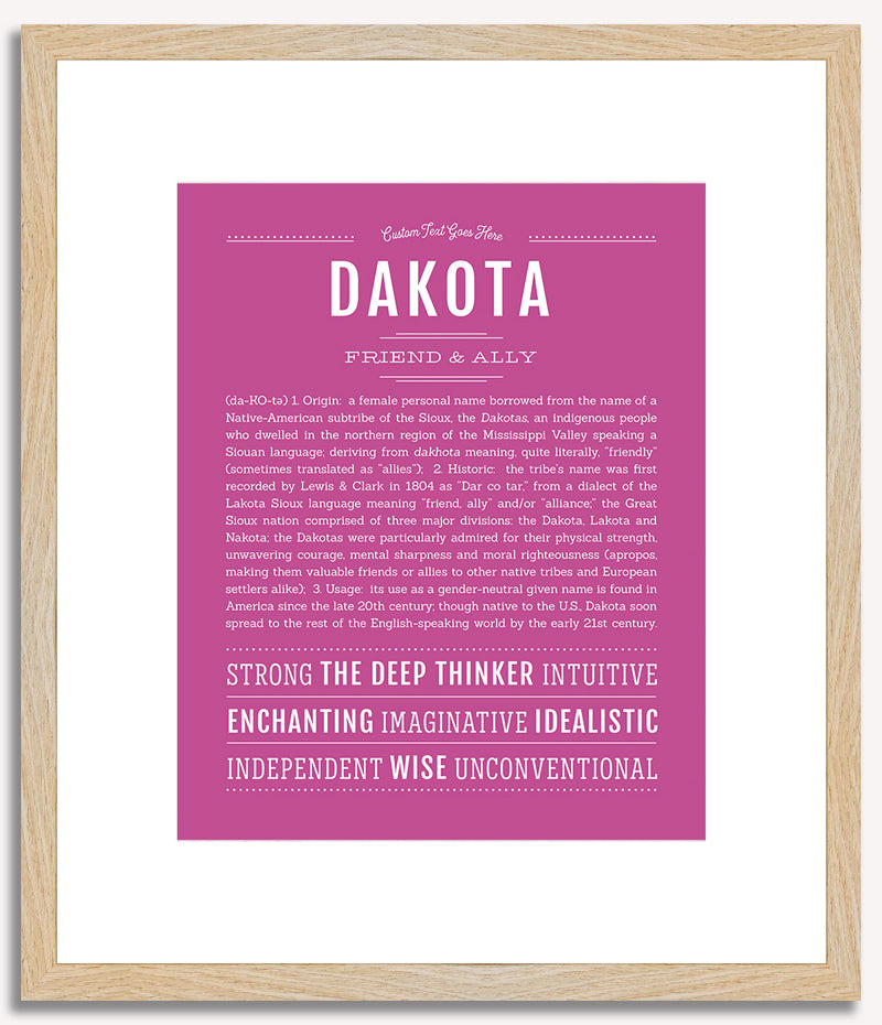 Dakota (female) | Name Art Print