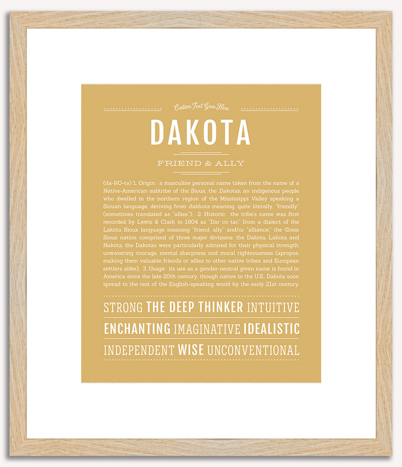 Dakota (male) | Name Art Print