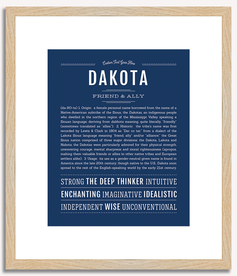 Dakota (female) | Name Art Print