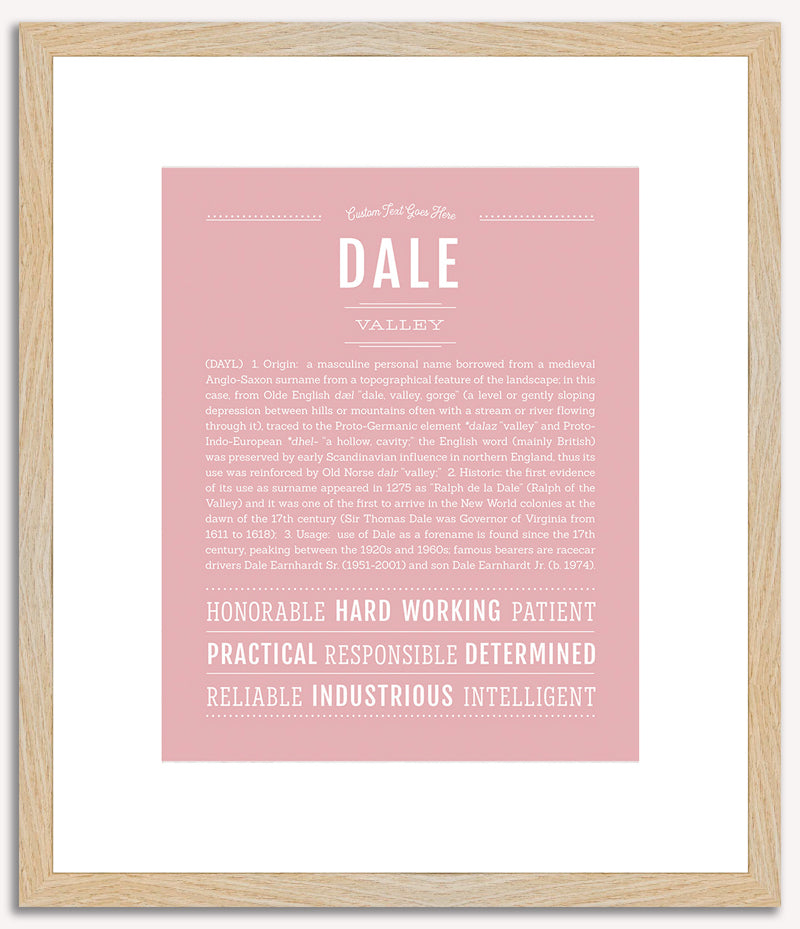 Dale (male) | Name Art Print