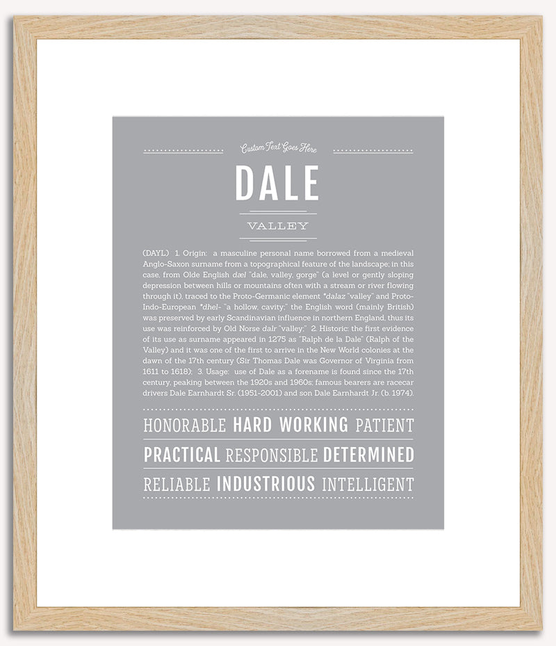 Dale (male) | Name Art Print