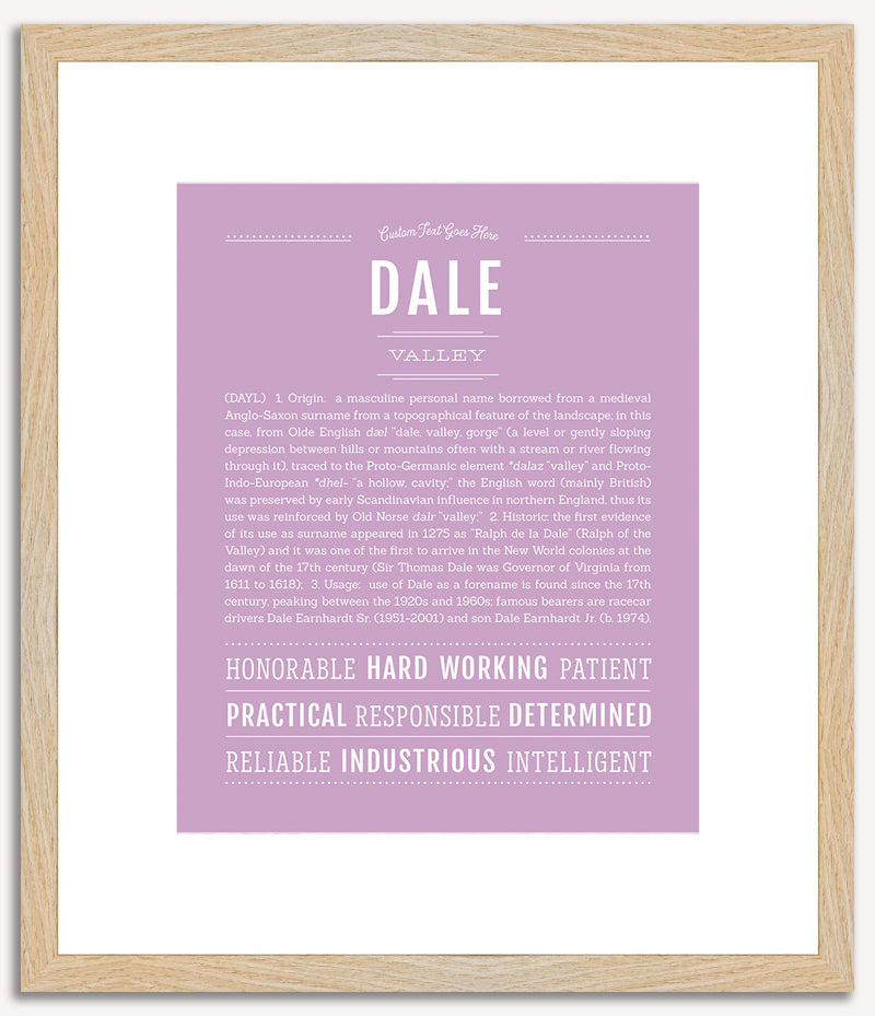 Dale (male) | Name Art Print