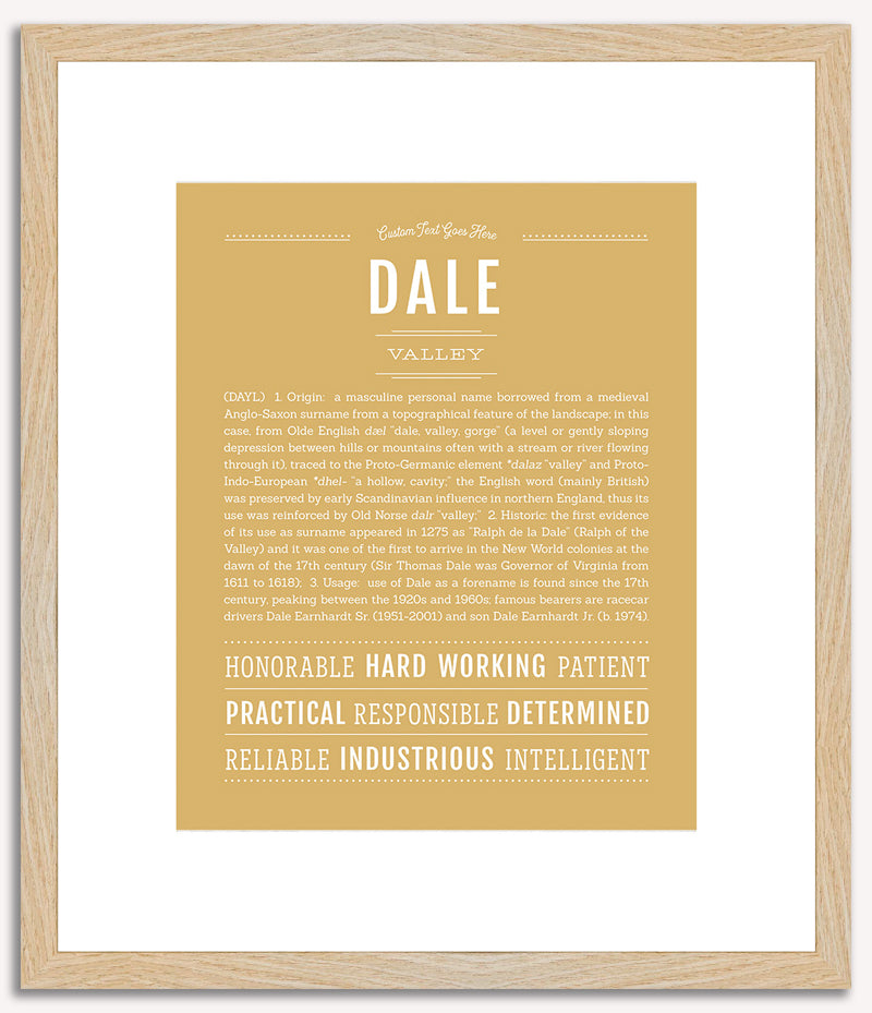 Dale (male) | Name Art Print