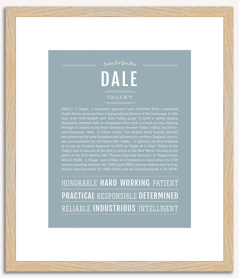 Dale (male) | Name Art Print