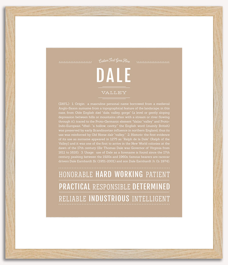 Dale (male) | Name Art Print