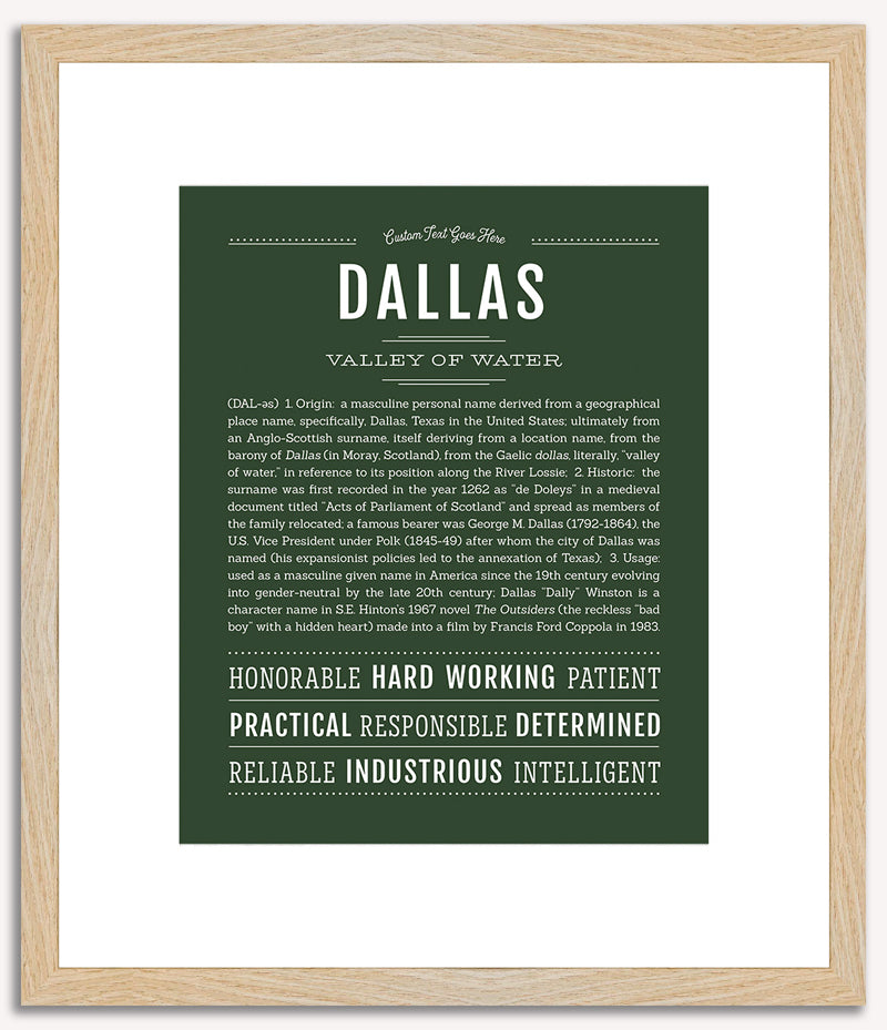 Dallas (male) | Name Art Print