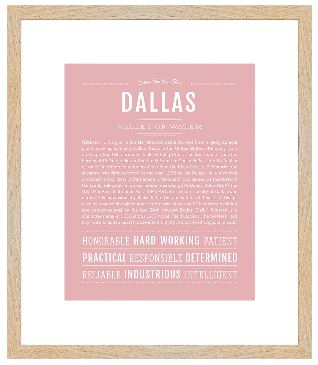 Dallas (male) | Name Art Print