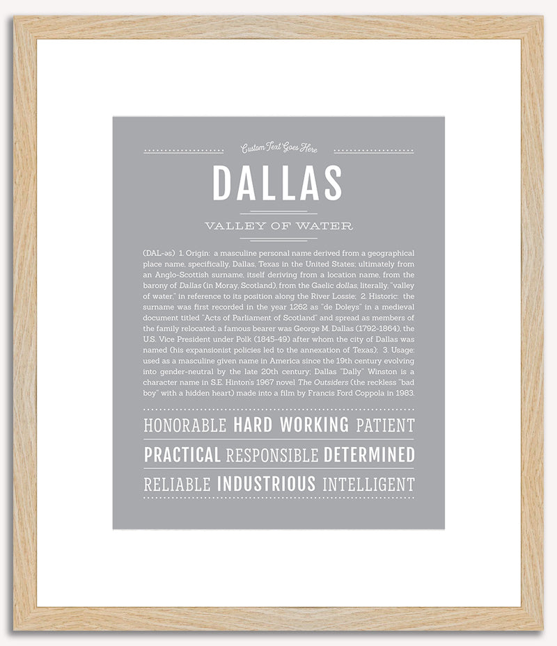 Dallas (male) | Name Art Print