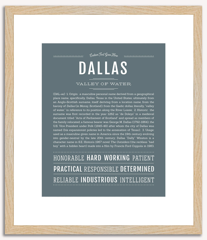 Dallas (male) | Name Art Print