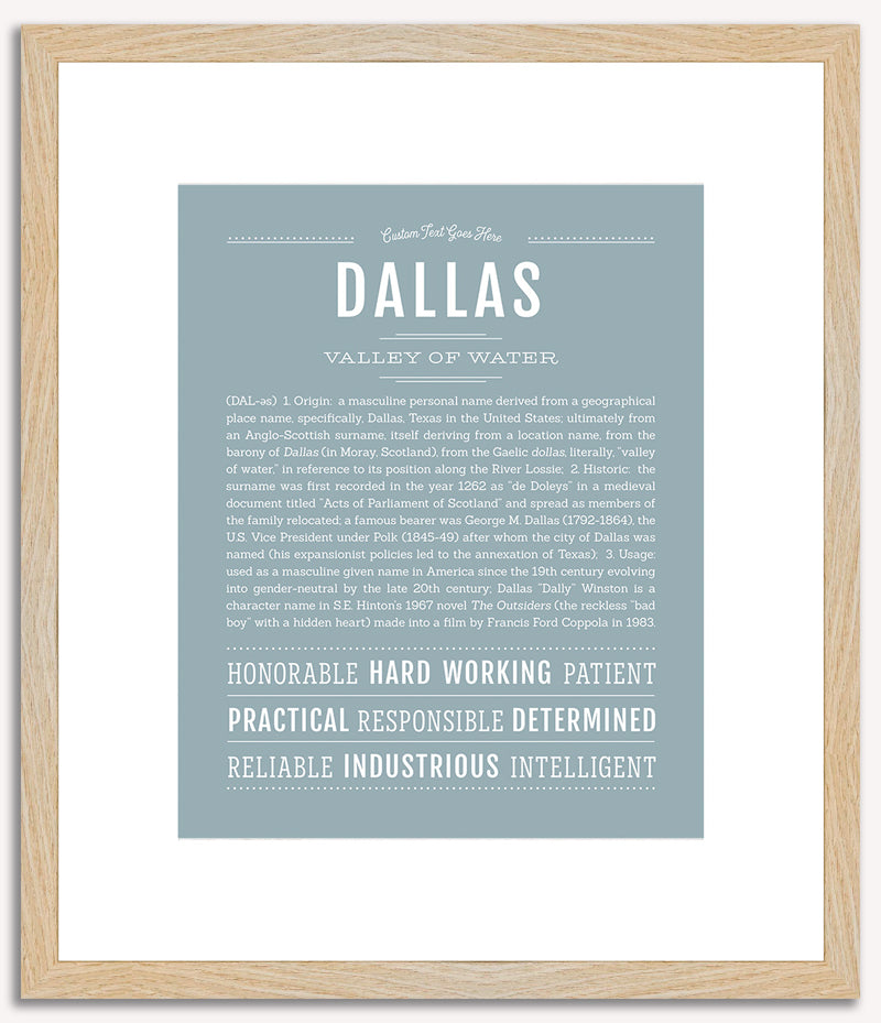 Dallas (male) | Name Art Print