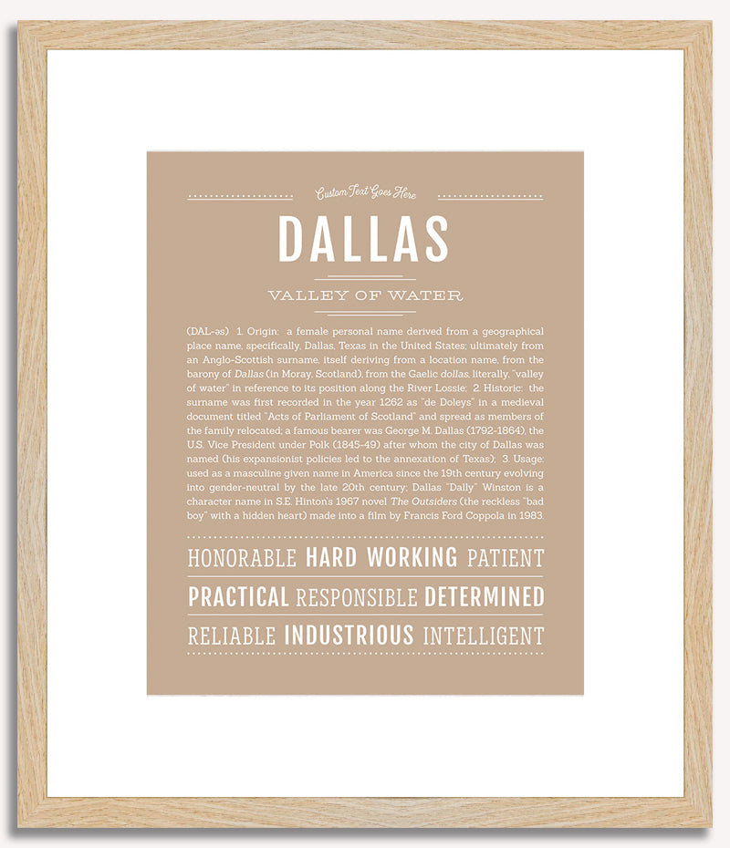 Dallas (female) | Name Art Print