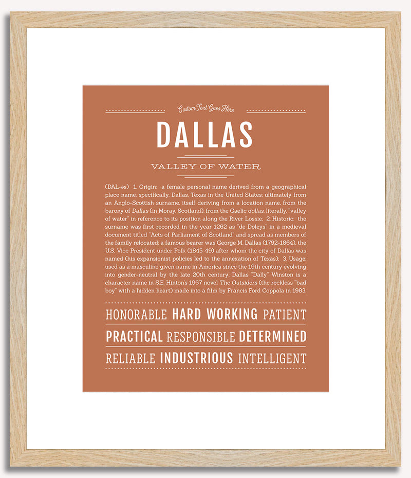 Dallas (male) | Name Art Print