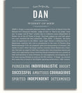Dan Personalized Name Meaning Art Prints – Name Stories