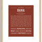 Dana (female) | Name Art Print