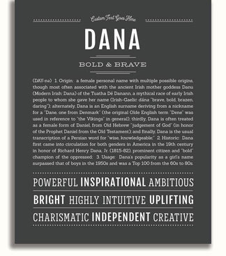 Dana (female) | Name Art Print – Name Stories