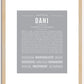 Dani | Name Art Print