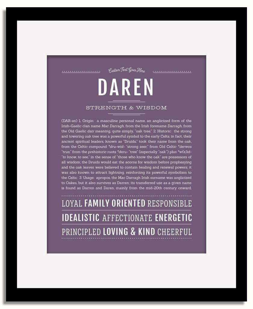 Frame Options | Deep Purple | Black Frame, Matted