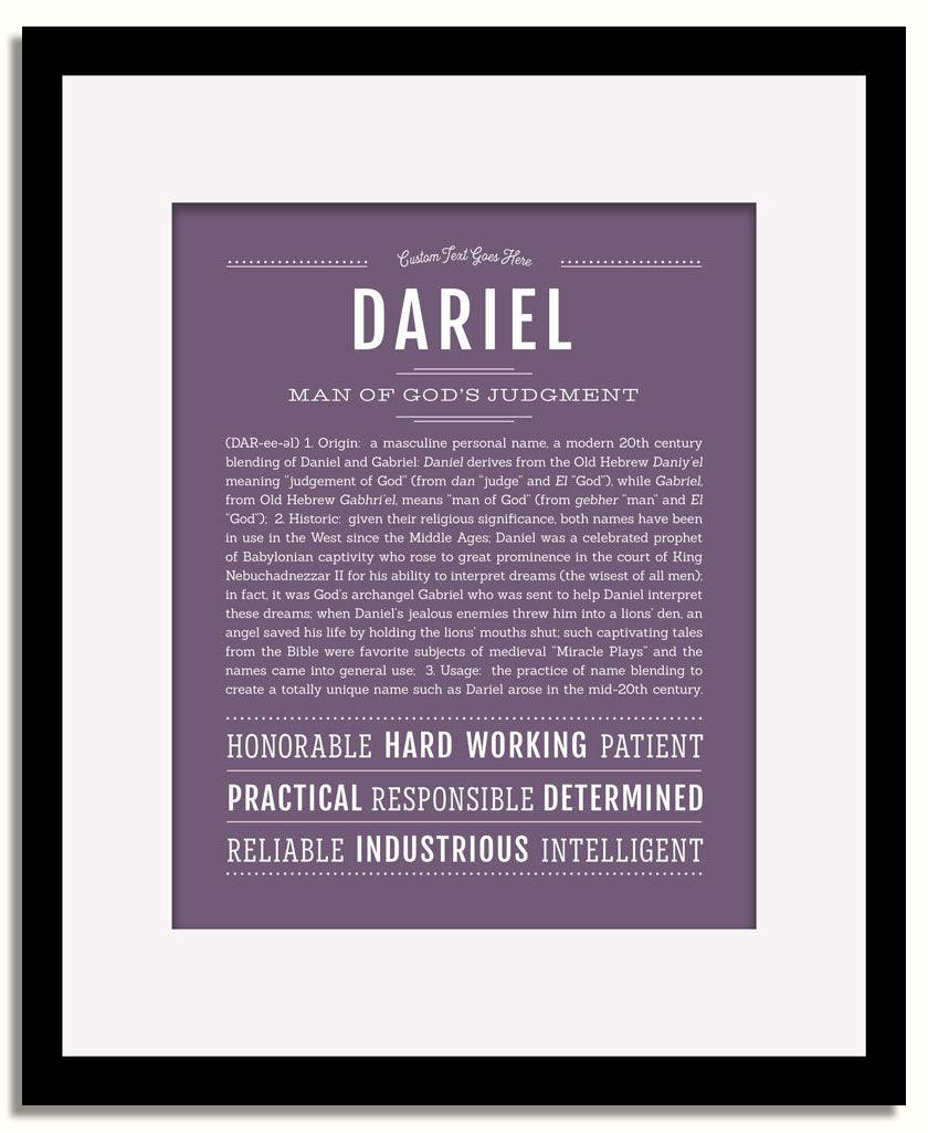 Frame Options | Deep Purple | Black Frame, Matted