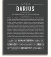 Darius Personalized Name Meaning Art Prints – Name Stories