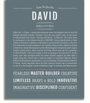 Name David David Personalized Name Meaning Art Prints – Name Stories