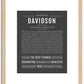 Davidson | Name Art Print