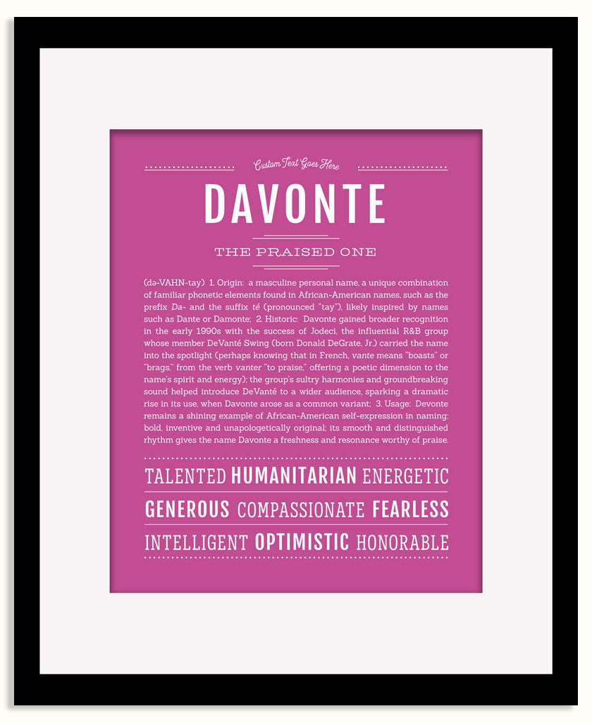 Frame Options | Dark Pink | Black Frame, Matted