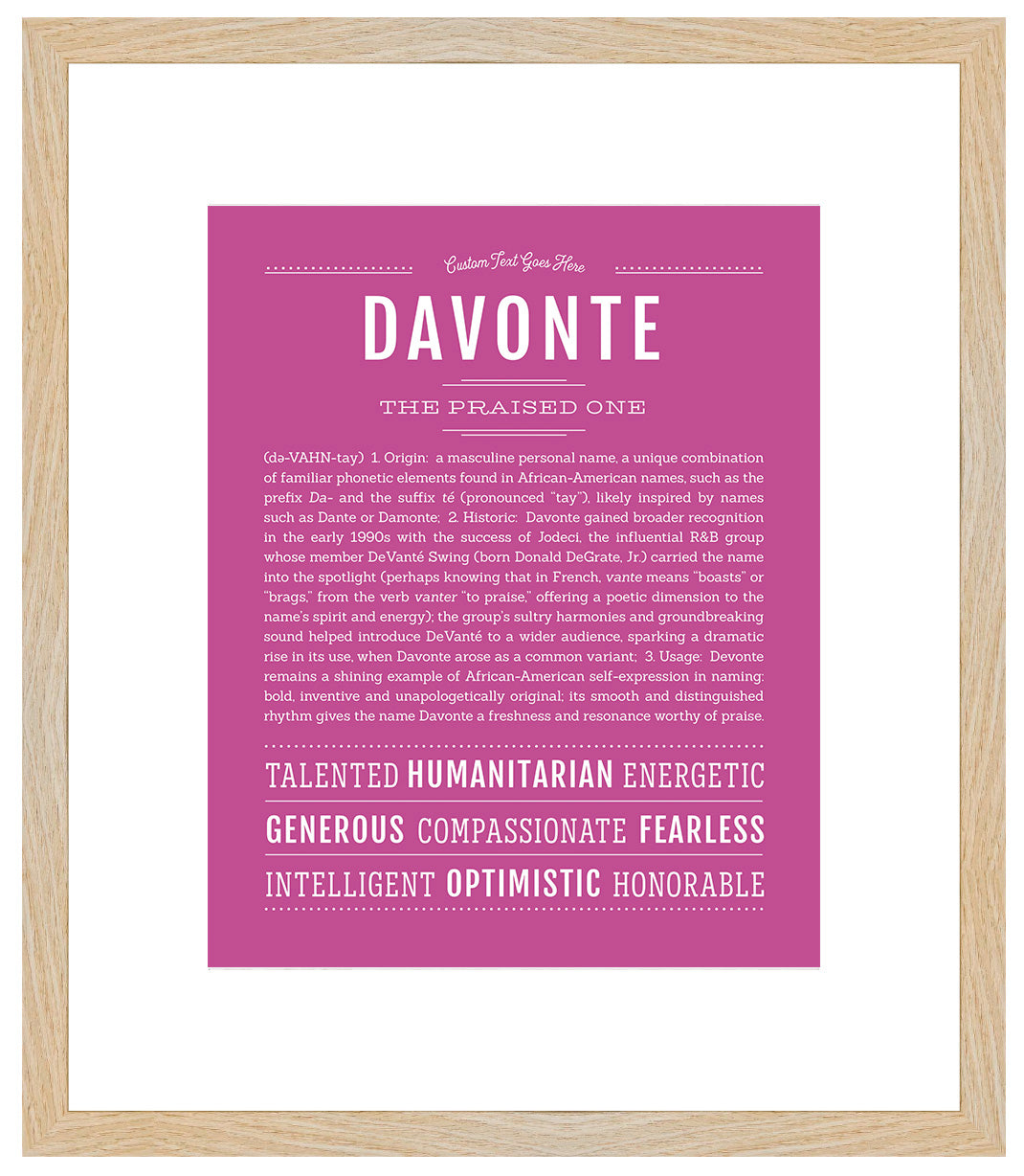 Frame Options | Dark Pink | Maple Frame, Matted
