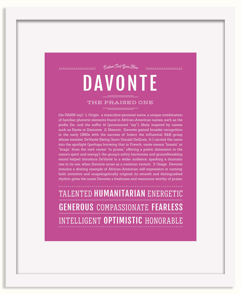 Frame Options | Dark Pink | White Frame, Matted
